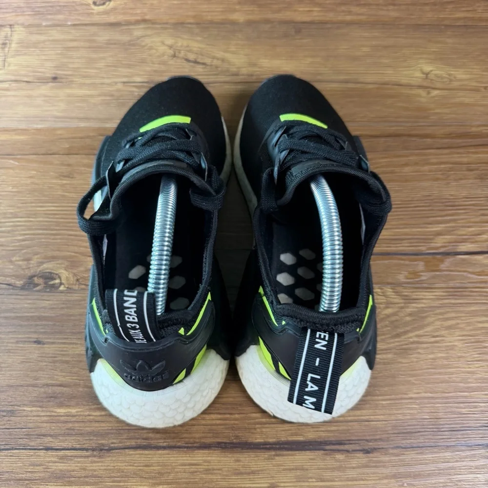 Adidas NMD R1 Athletic Sneakers Men’s Size‎ 7 Black Neon Shoes